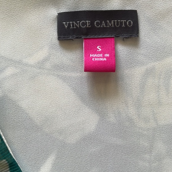 Vince Camuto Tropical Palm Print Wrap Blouse - Picture 2 of 4